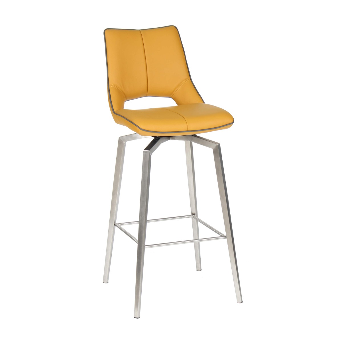 Flair Mako Swivel Leather Effect Bar Chair Yellow