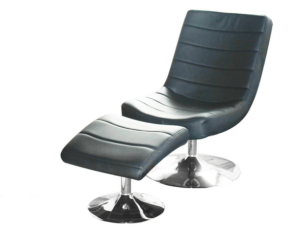 LPD Vegas Easy Chair with Stool Black