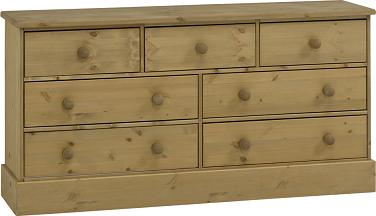 Steens Balmoral 3+4 Wide Drawer Chest Waxed