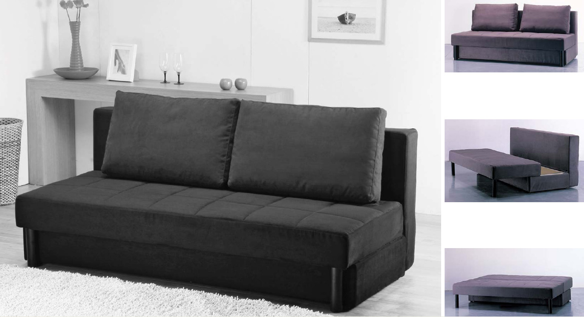 Kingdom Collection Carrara Sofa Bed Fabric(Black, Brown) Black