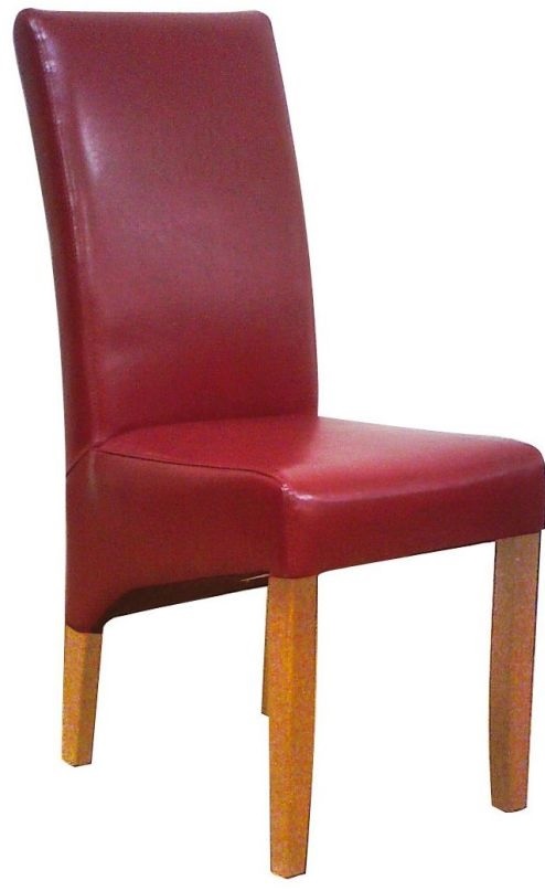 Kettle Cheltenham Dining Chair Bordeux Bonded Leather with Antique Leg