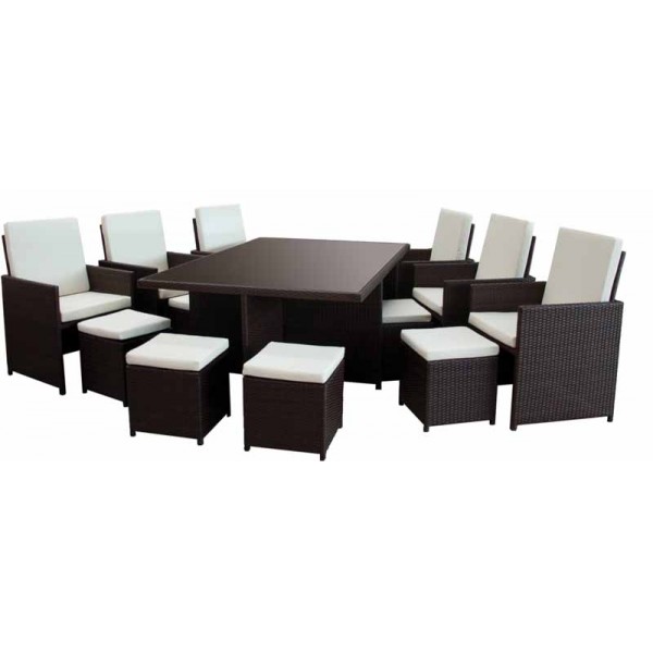 Home Style Rattan 6 Chair Cube Set