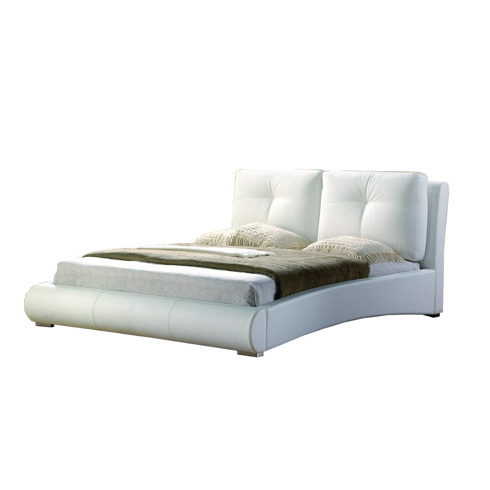Image of Ambers International Merida White Faux Leather Bed Frame