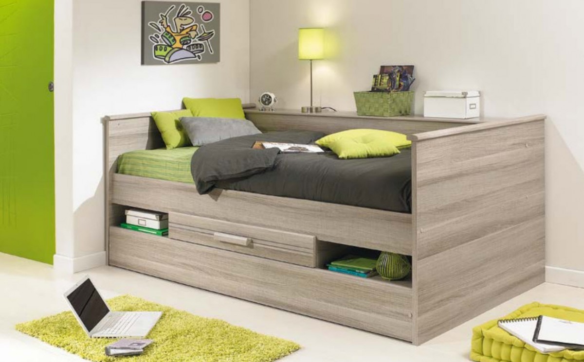 Gami Montana Grey Oak Compact Bed Frame