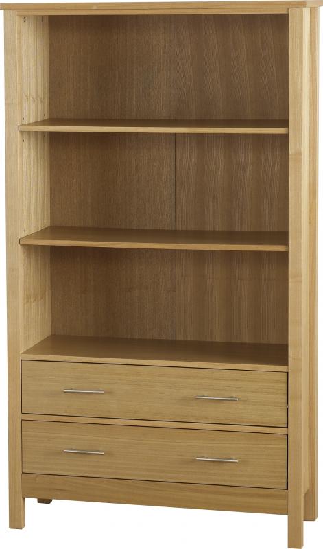 Seconique Oakleigh 2 Drawer High Bookcase