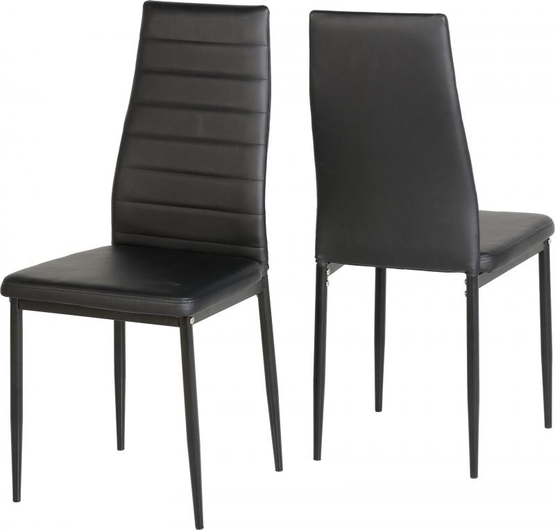 Seconique Abbey PU Leather Chair (Pair) Black