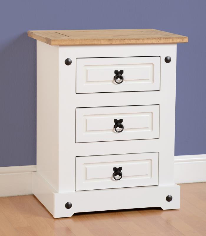 Seconique Corona 3 Drawer Bedside Chest