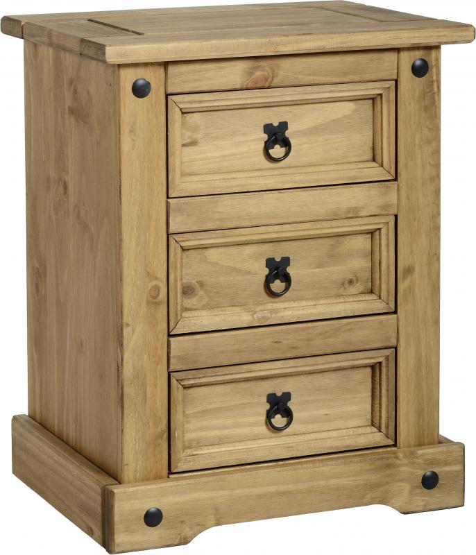 Seconique Corona 3 Drawer Bedside Chest