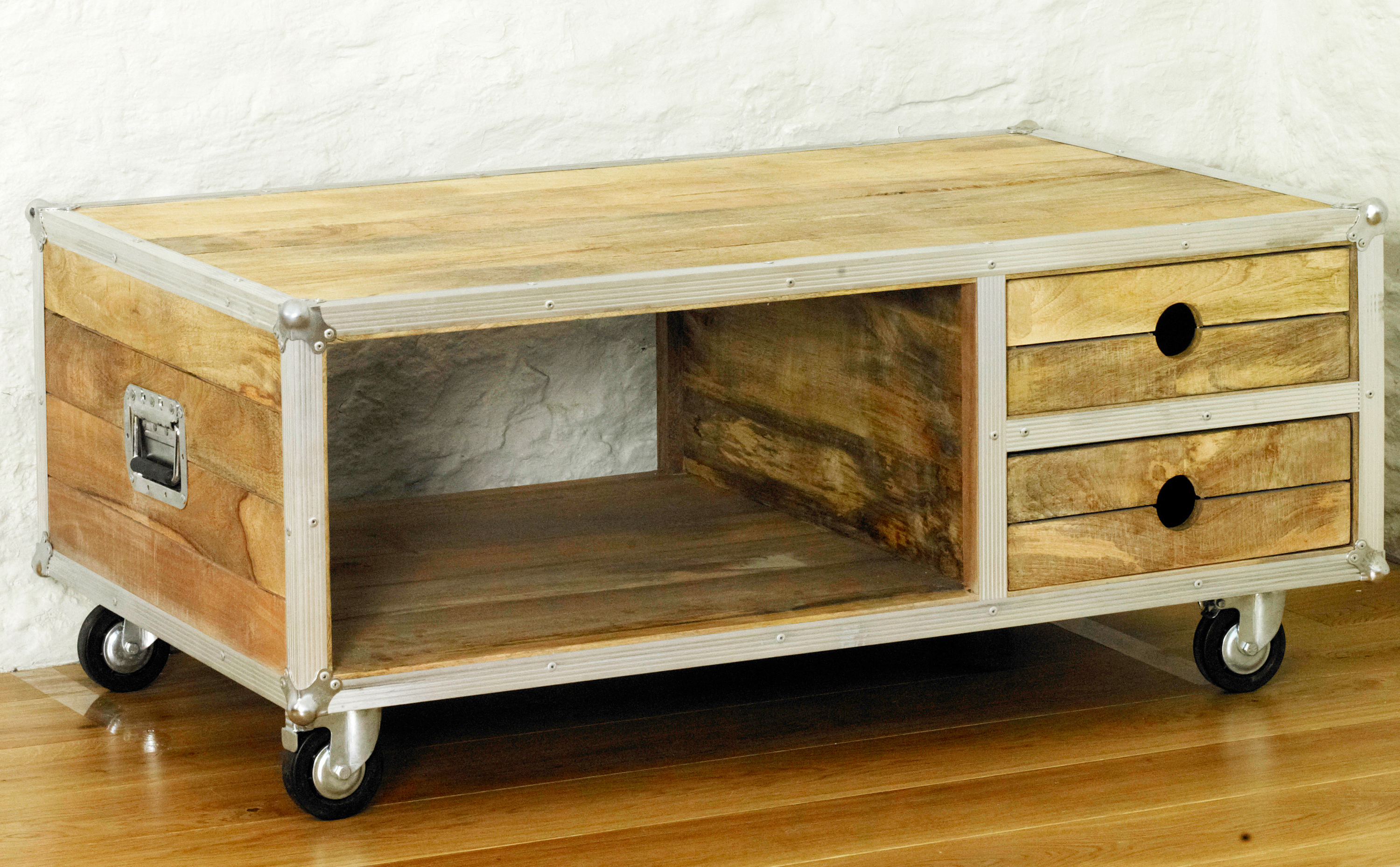 Baumhaus Roadie Chic Open Coffee Table With Drawers