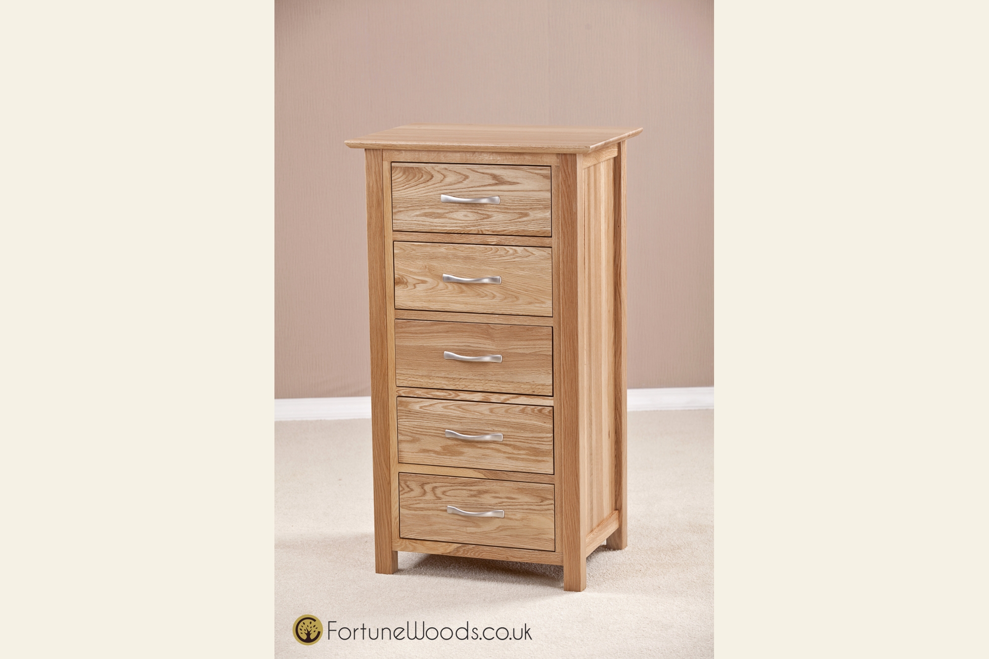 Fortune Woods Milano 5 Drawer Wellington Chest