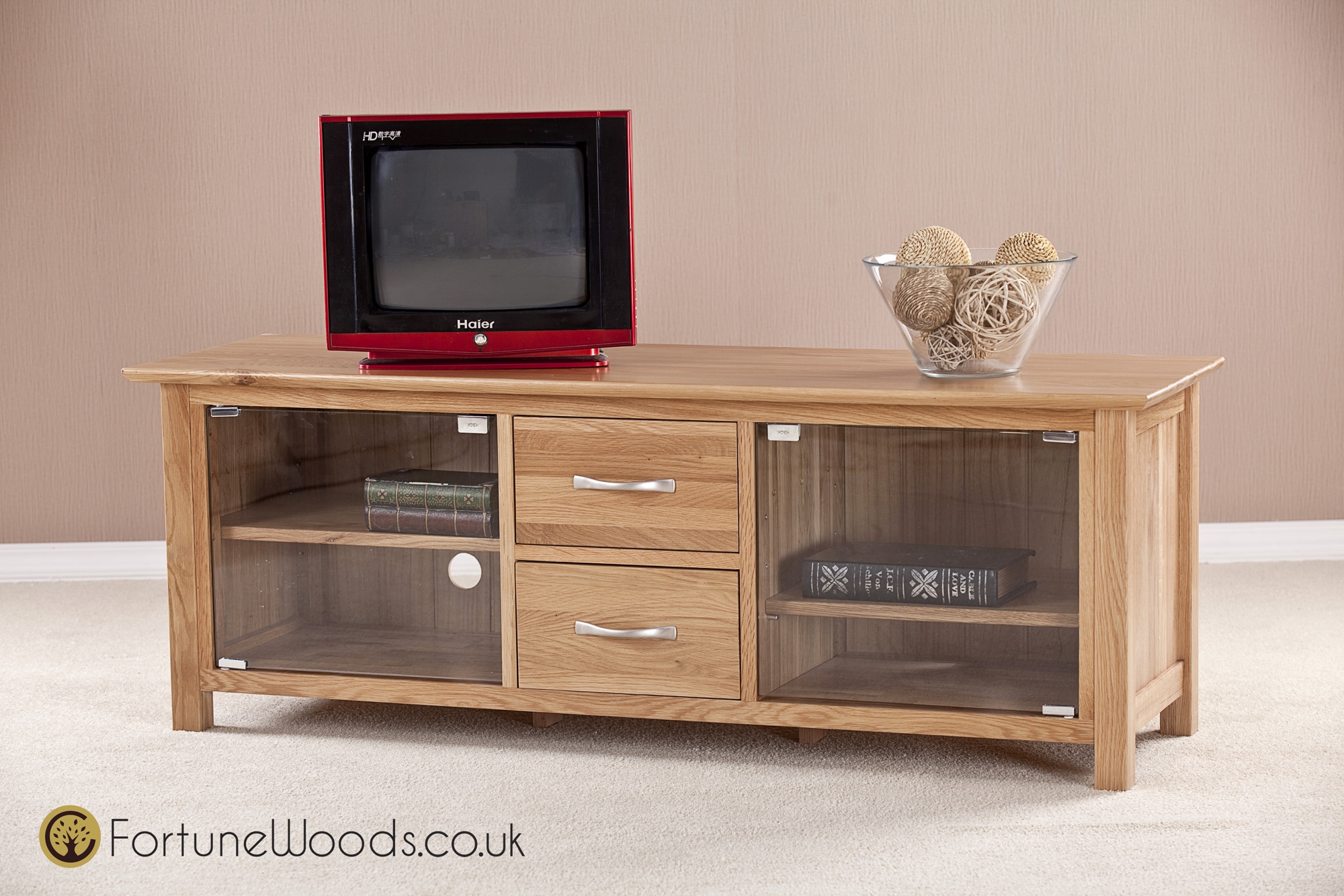 Fortune Woods Milano Large TV Unit With Glass Doors