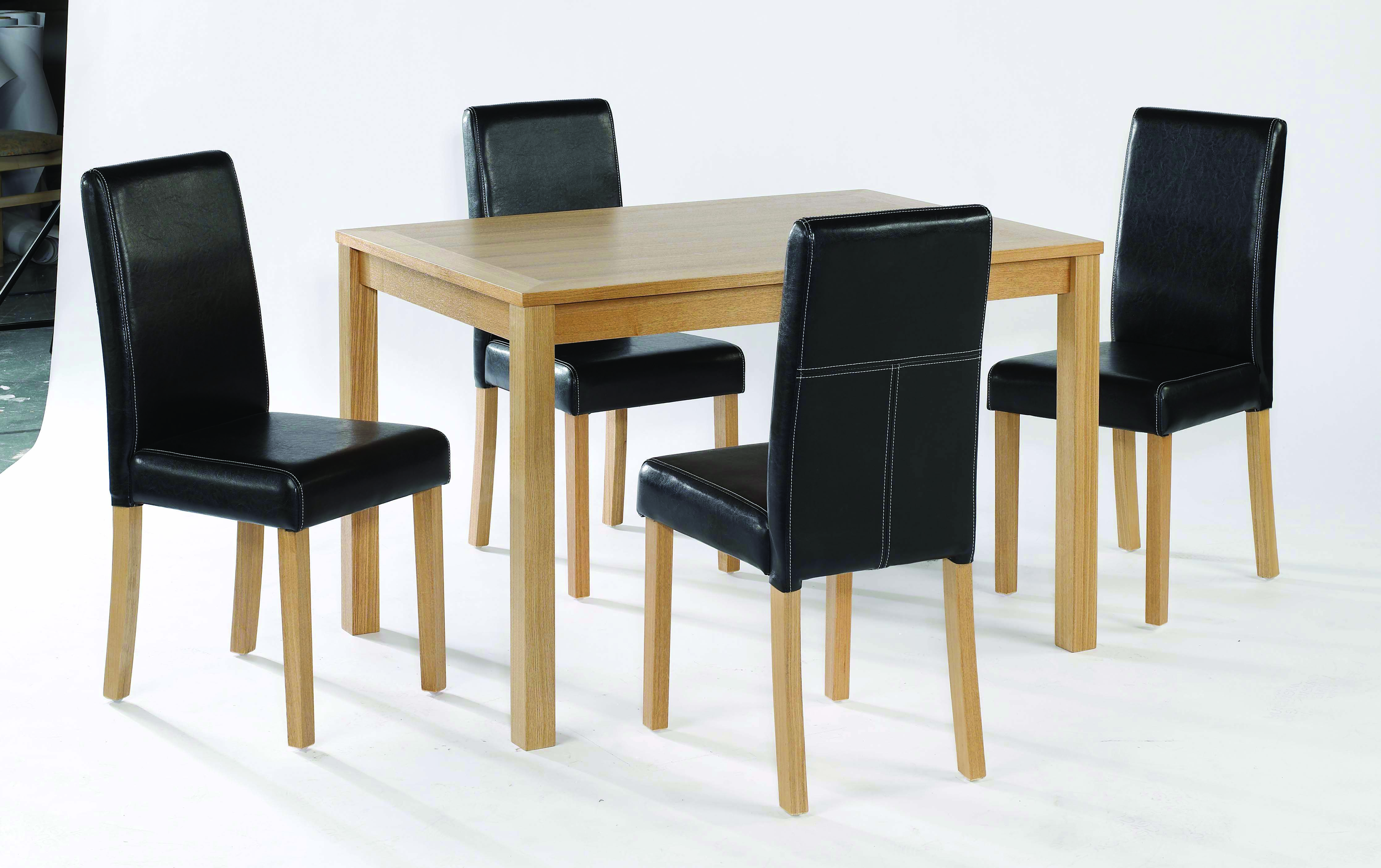 LPD Oakridge Medium Table with 4 Chair Dining Set Black