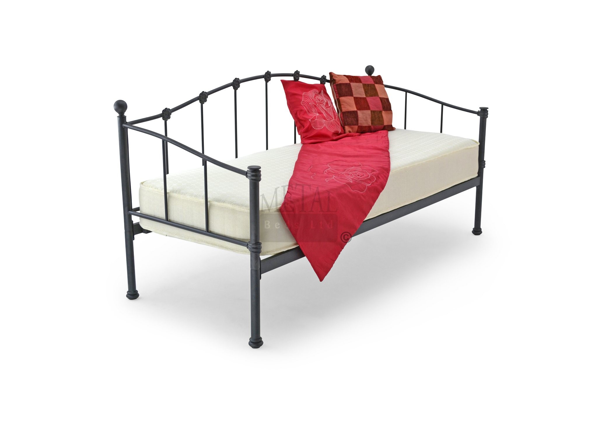 Metal Beds Paris Day Bed Black Small Single