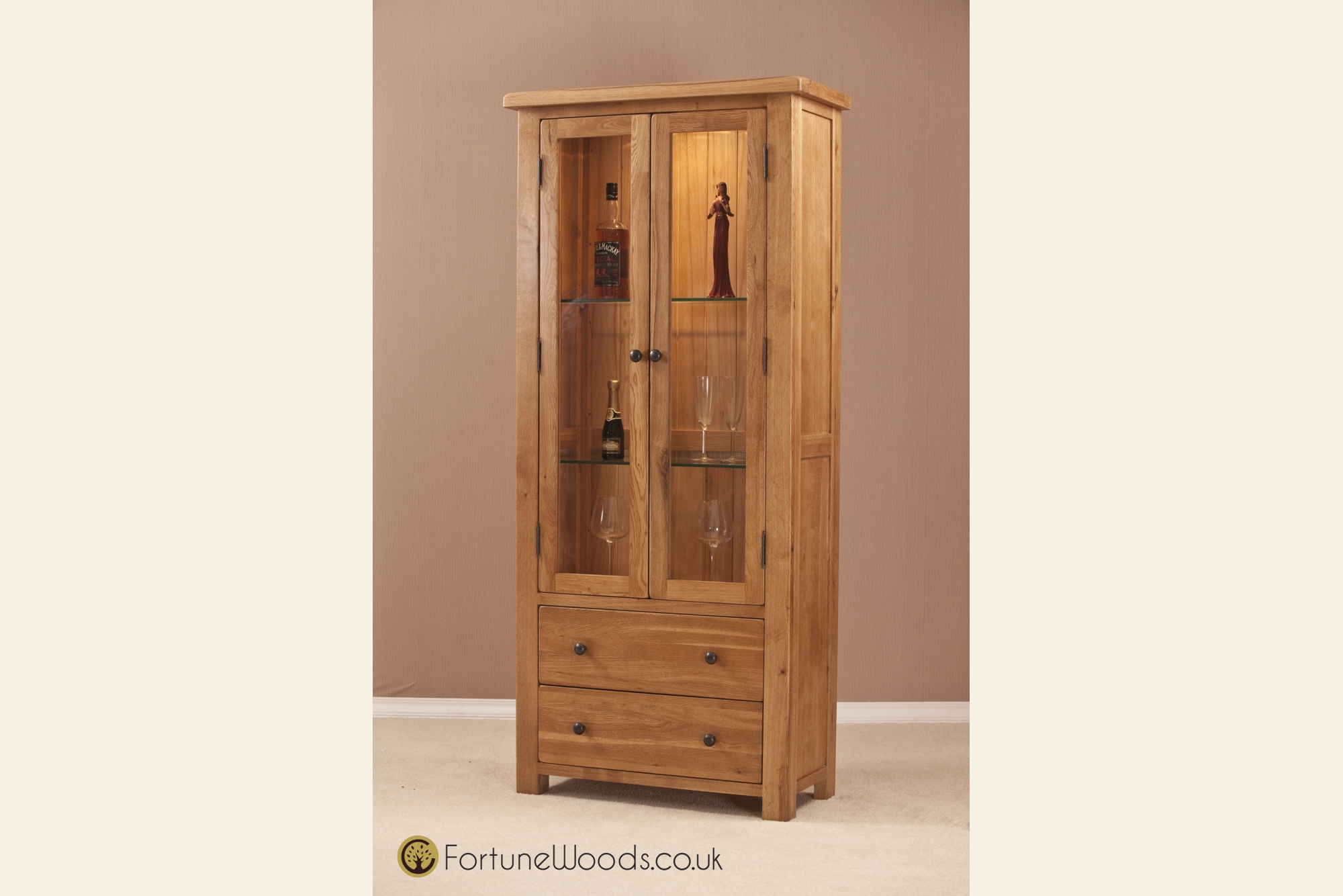 Fortune Woods Cotswold Glass Display Cabinet