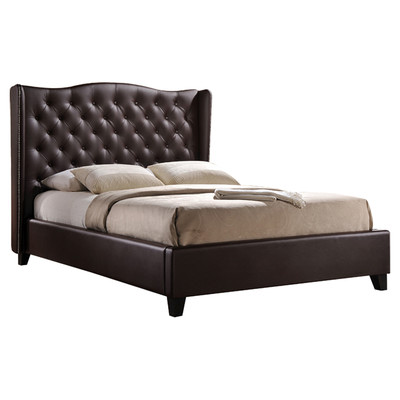 Sareer Romana Brown Faux Leather Bed Frame