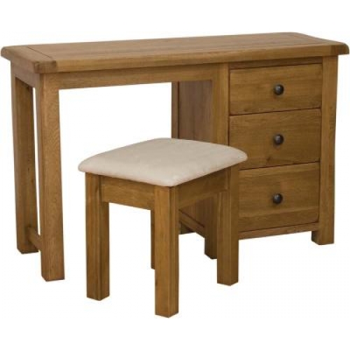 Home Style Rustic Oak Dressing Table and Stool
