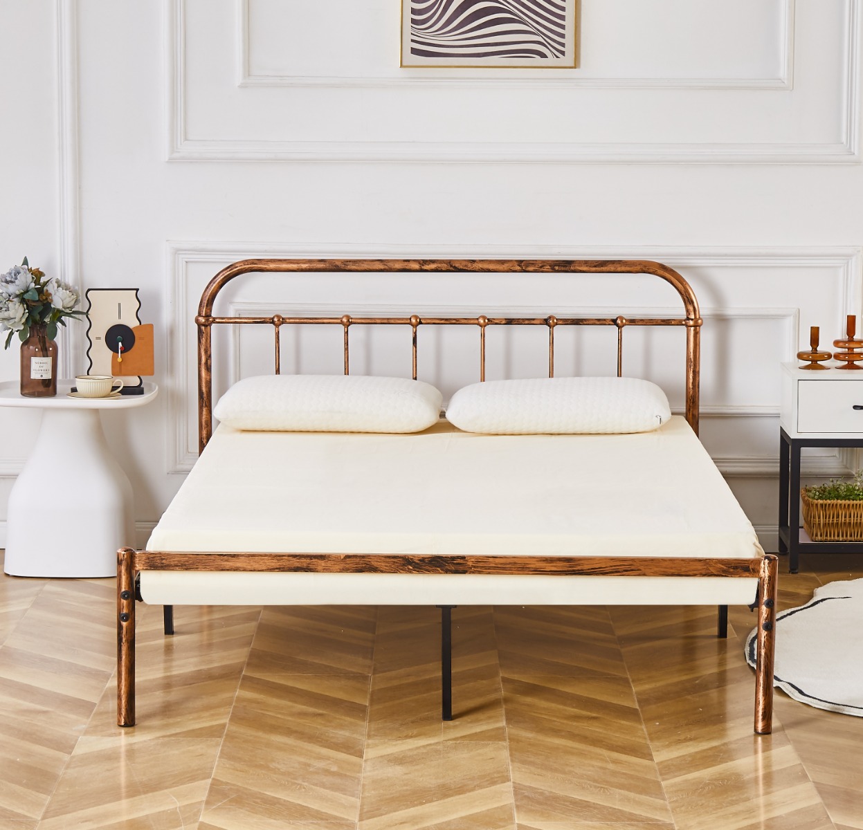 Flair Roswell Antique Brass Bed Frame Double