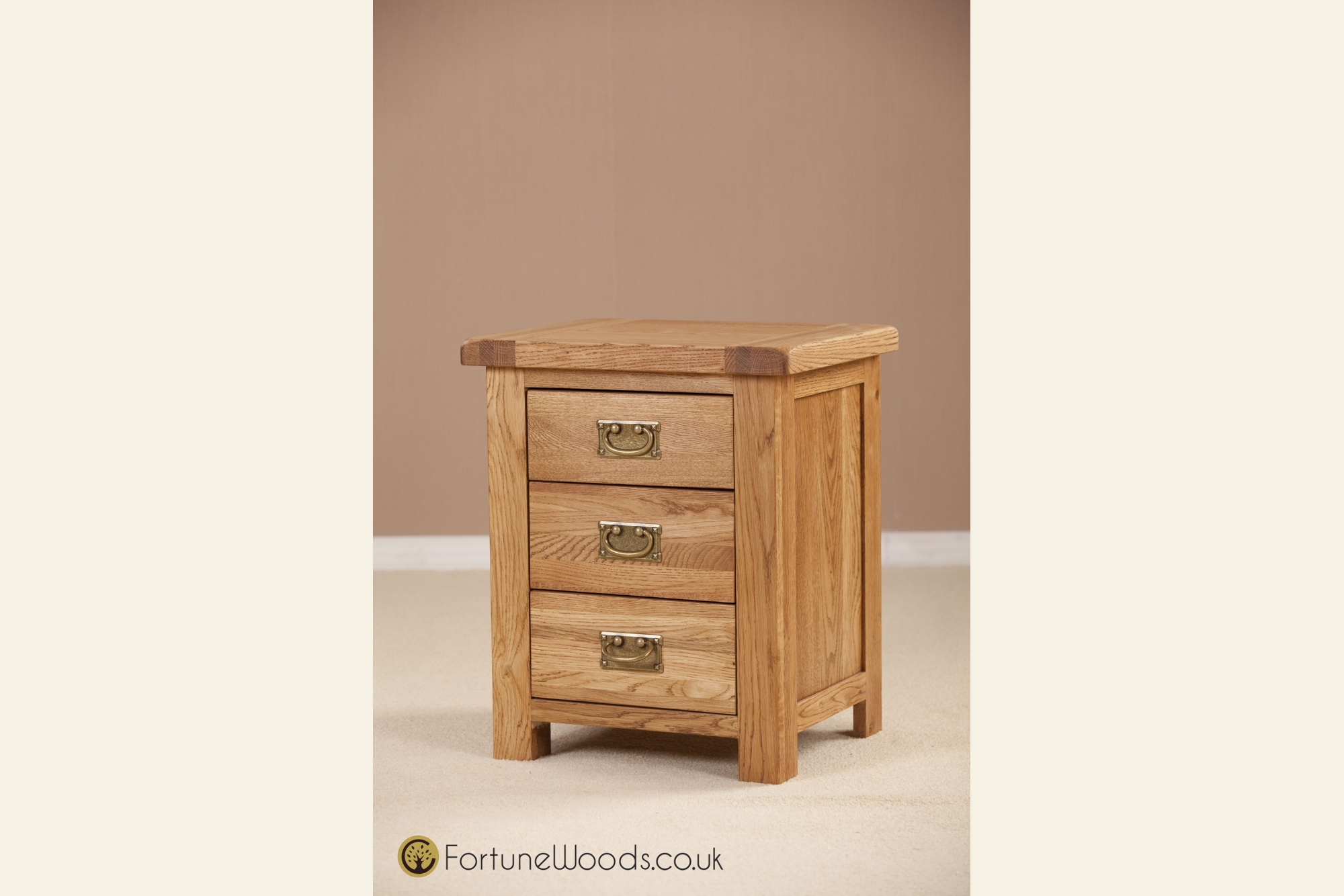 Fortune Woods Country 3 Drawer Bedside