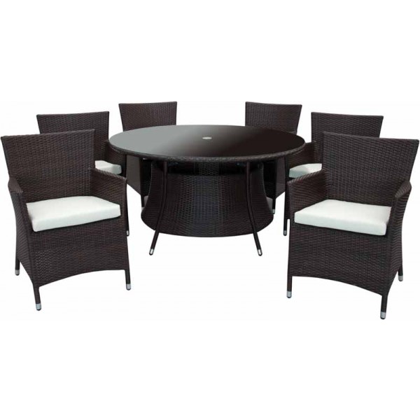 Home Style Rattan Round 6 Chair Set