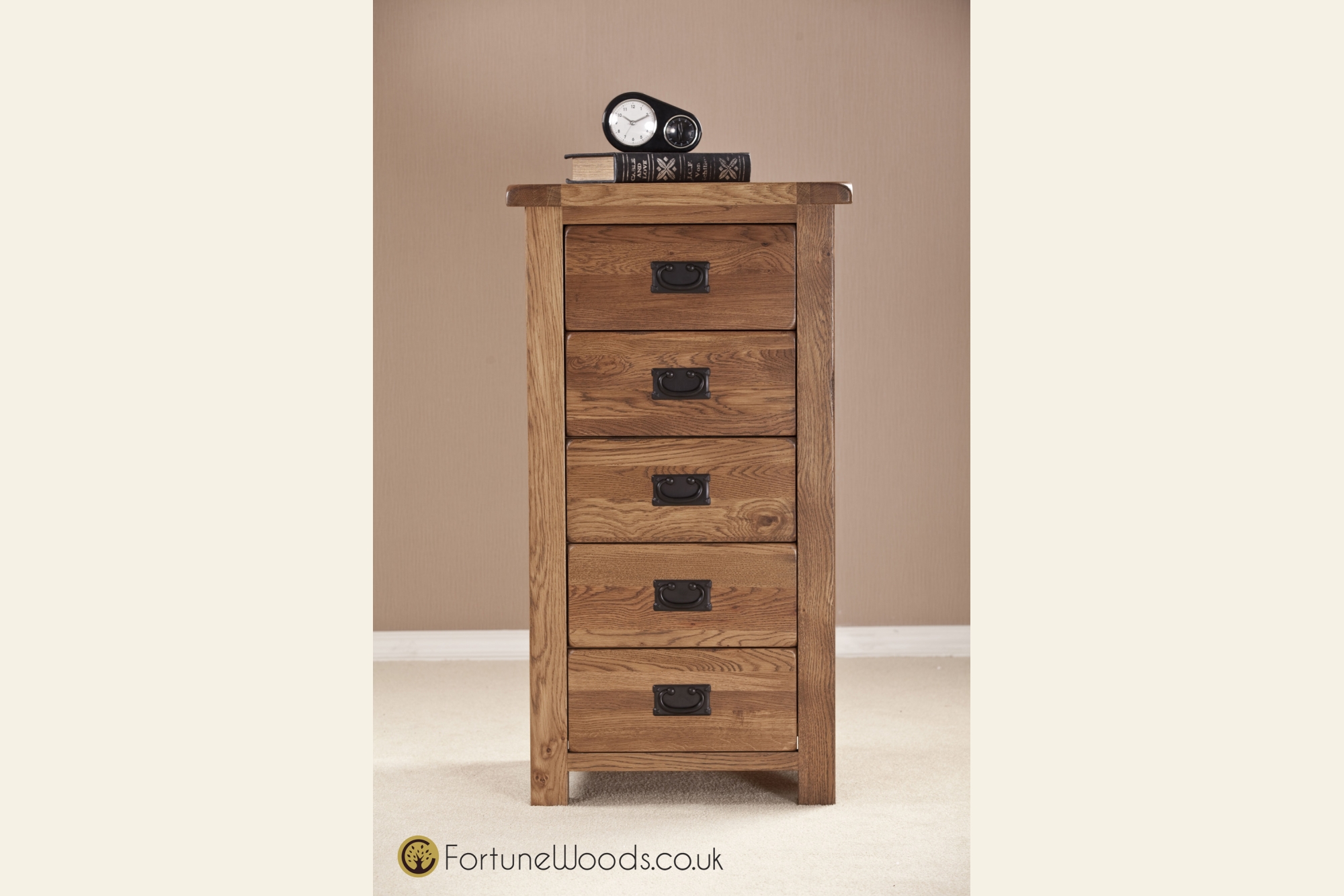Fortune Woods Rustic 5 Drawer Wellington Chest