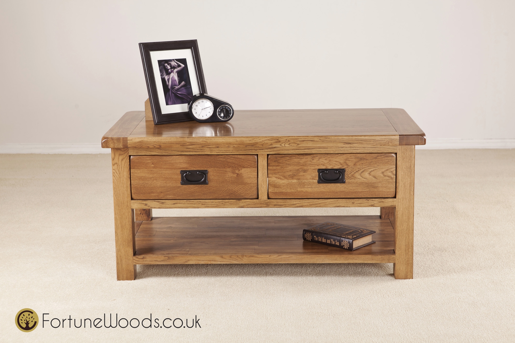 Fortune Woods Rustic Coffee Table With Drawers