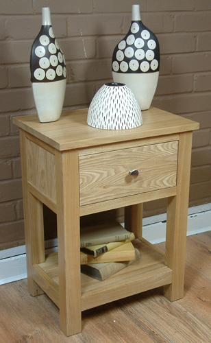 Image of Baumhaus Mobel Oak One Drawer Lamp Table