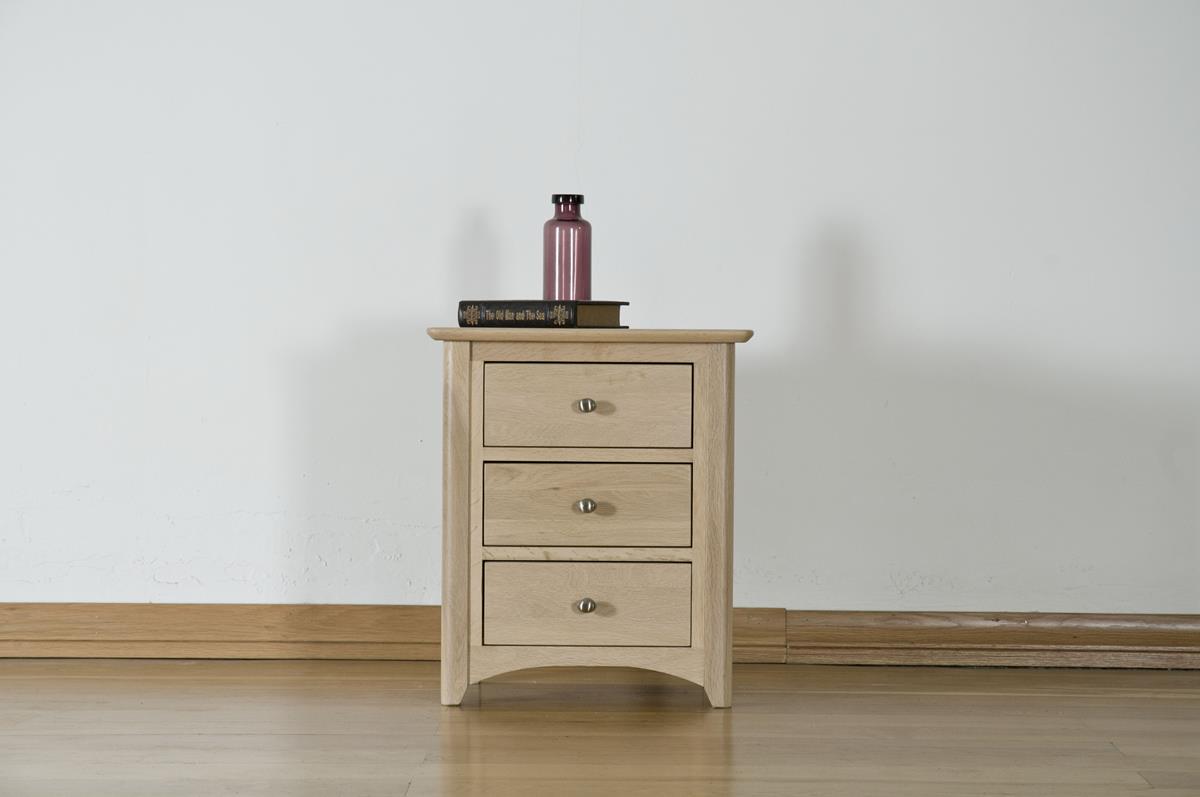 Fortune Woods Toulouse 3 Drawer Bedside