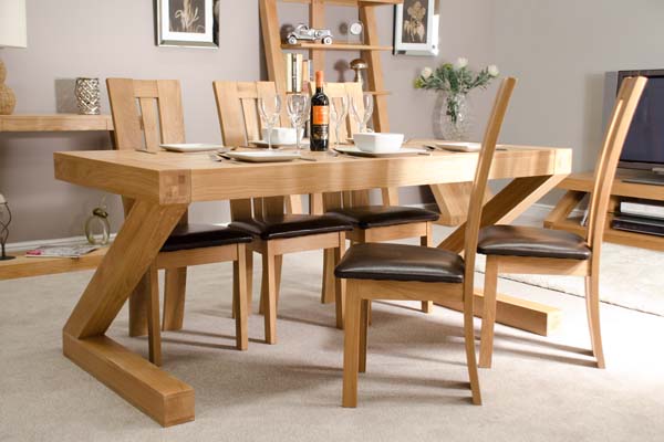 Homestyle Z Solid Oak 180cm Dining Table
