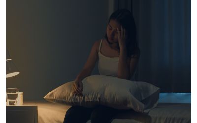 Woman not being able to sleep.