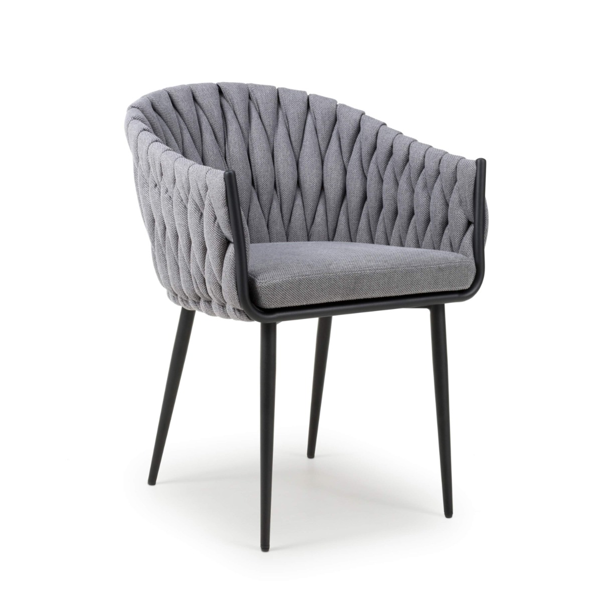 Flair Pandora Braided Dining Chair (Pair) Grey