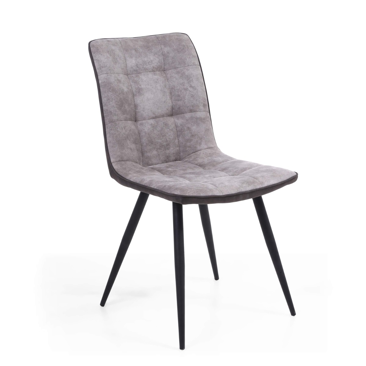 Flair Rodeo Suede Effect Dining Chair (Pair) Light Grey