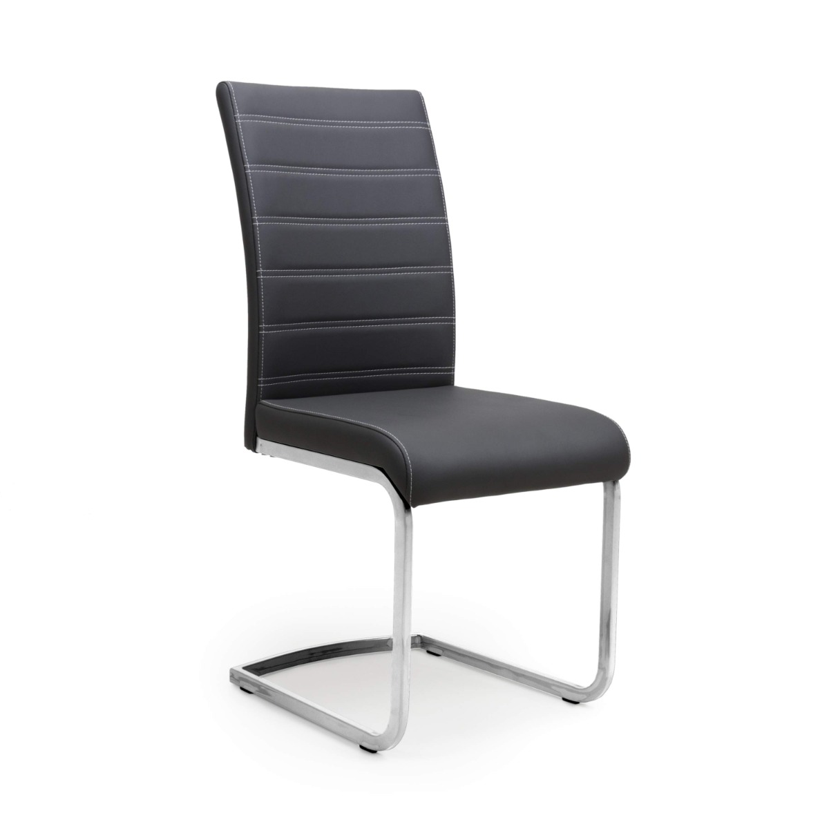 Flair Callisto Leather Effect Dining Chair (Pair) Black