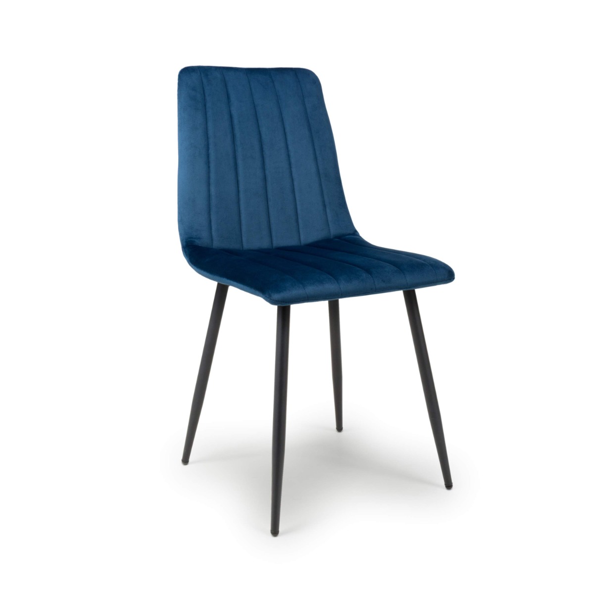 Flair Lisbon Brushed Velvet Dining Chair (4 Pack) Blue