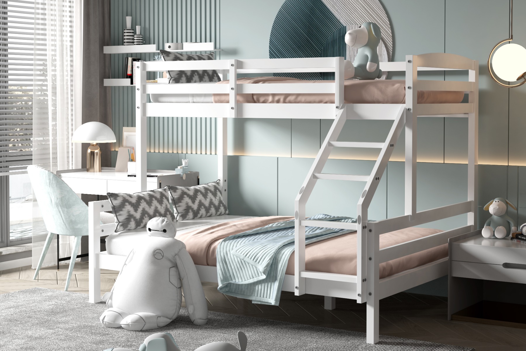 Flair Wooden Hopin Triple Bunk Bed White
