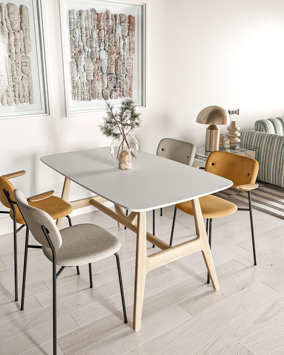 Flair Goran Dining Table White and Oak