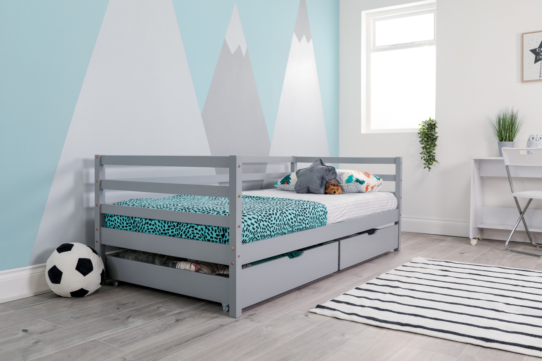 Flair Wooden Cloud Single Day Bed Grey