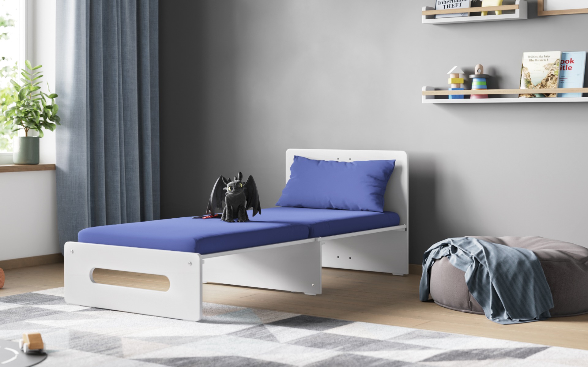 Flair Cosmic Pull Out Futon Navy Blue