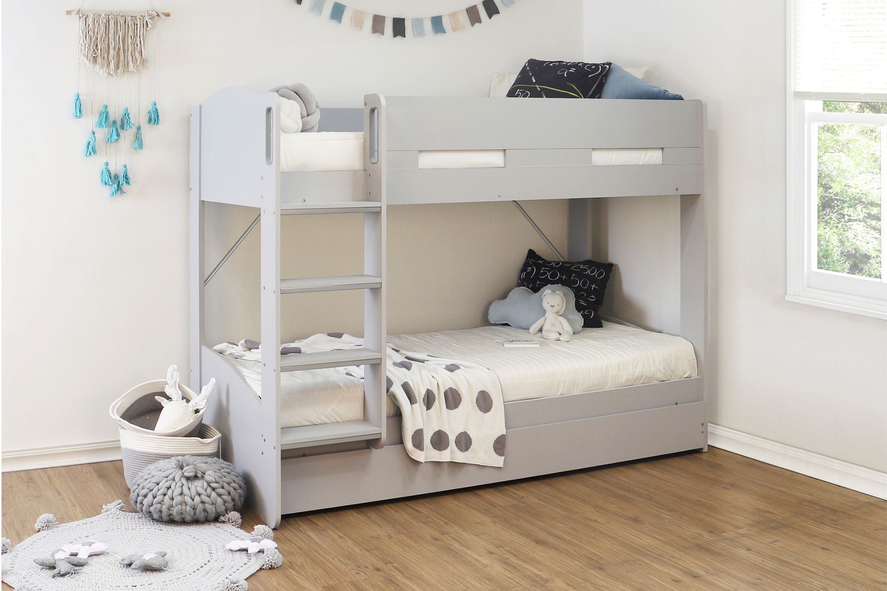 Flintshire Billie Wooden Bunk Bed With, Trundle Bunk Beds With Mattresses