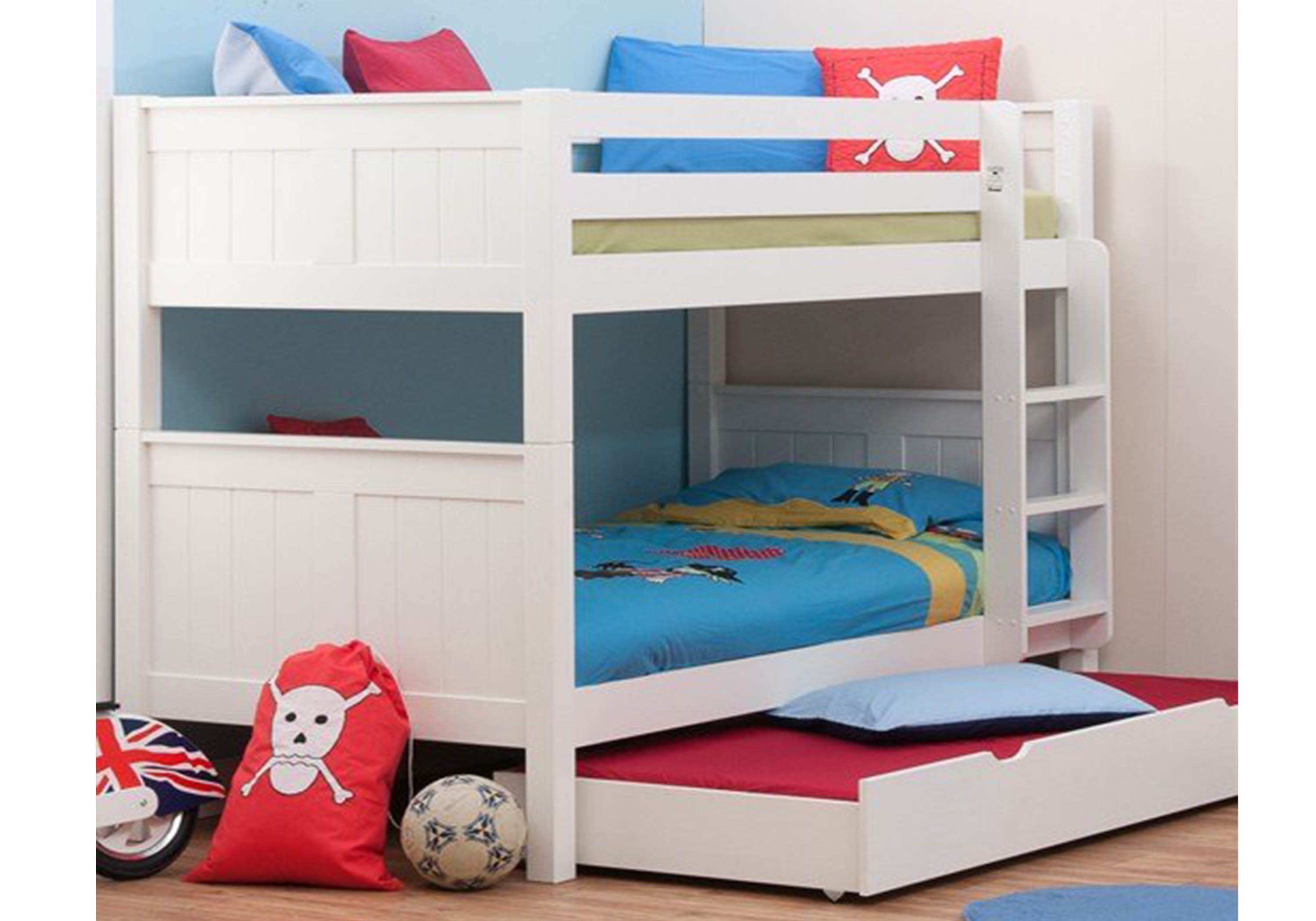 Stompa Classic Kids White Bunk Bed, White Bunk Beds