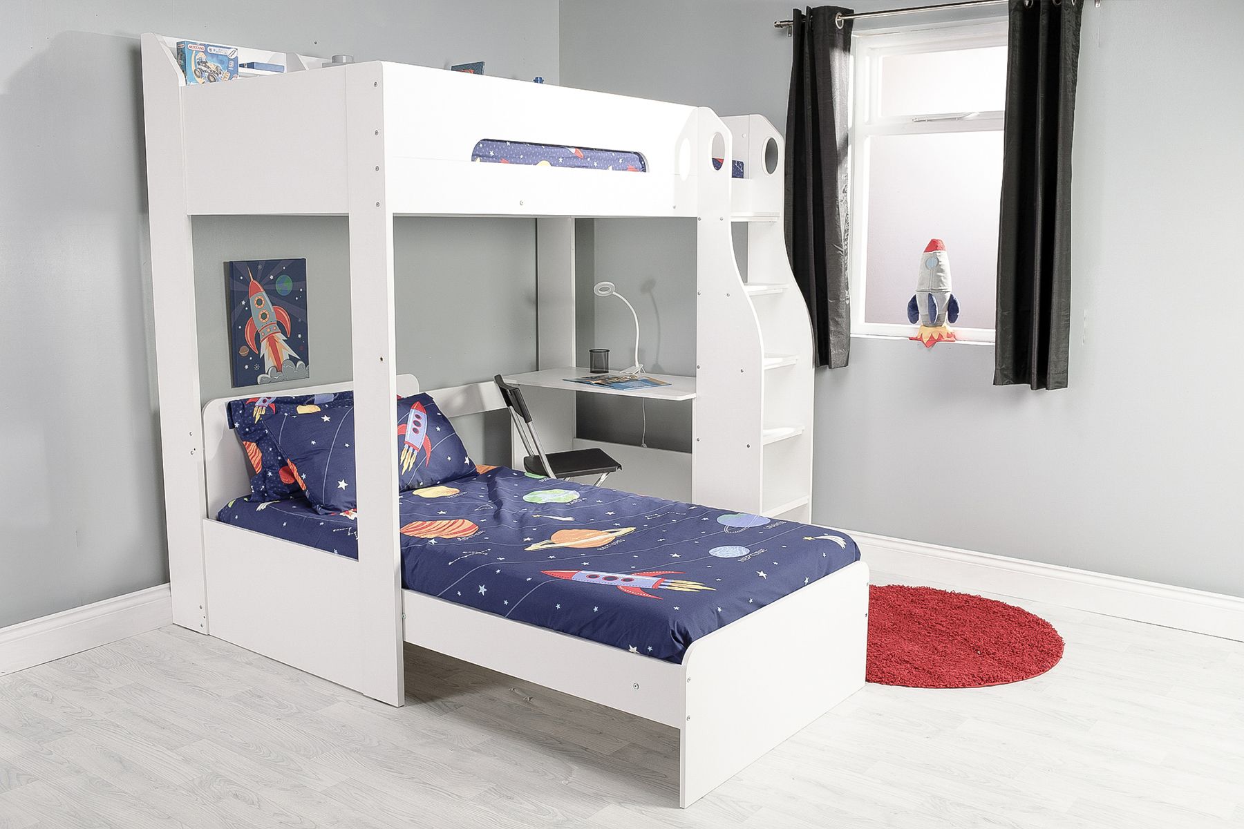 Flair Cosmic L Shaped Bunk Bed White, L Bunk Beds