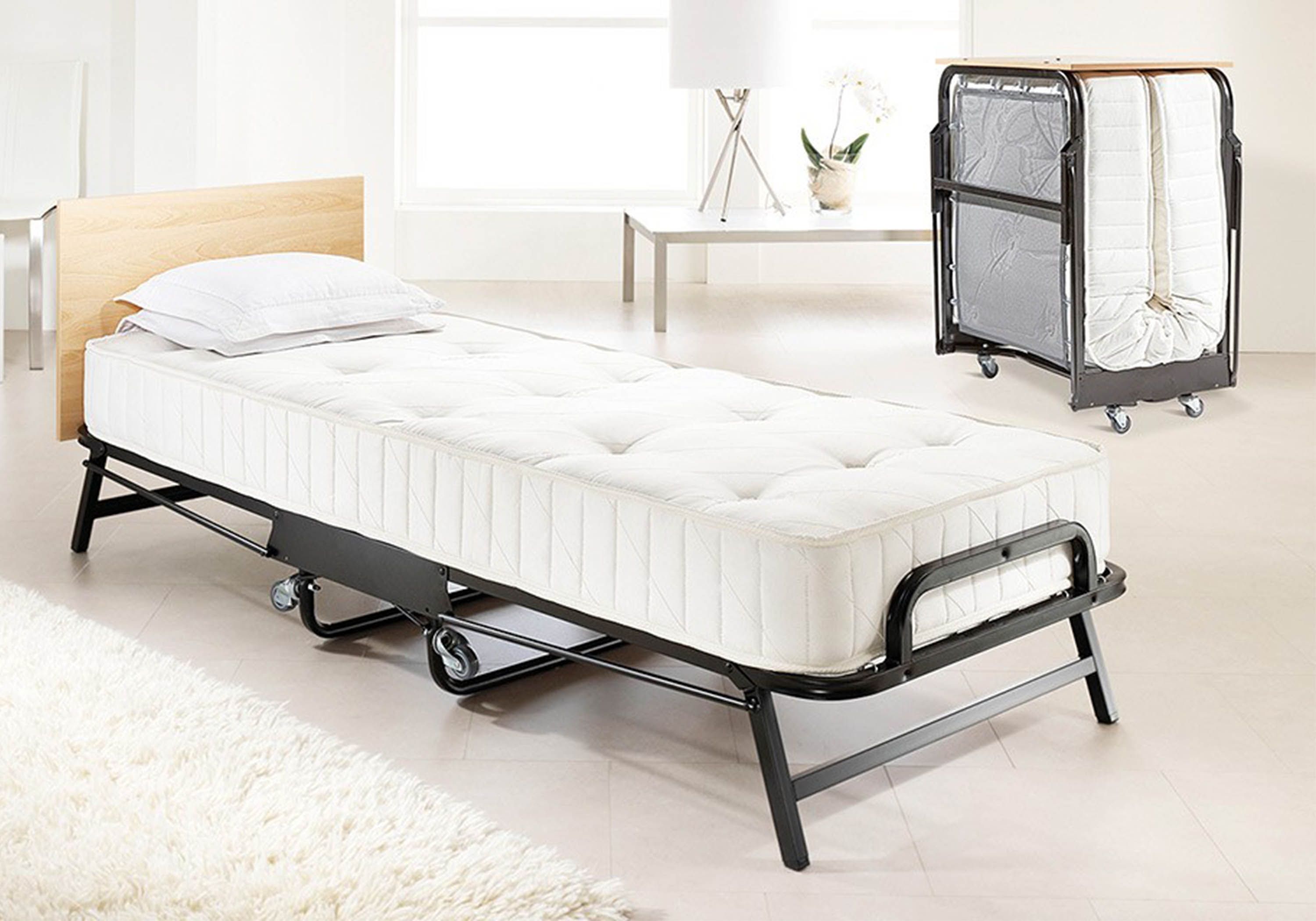 folding double guest bed with mattress