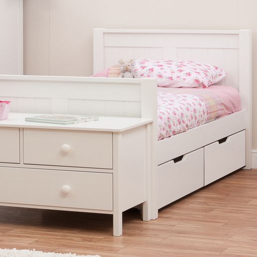 childrens white wooden bed