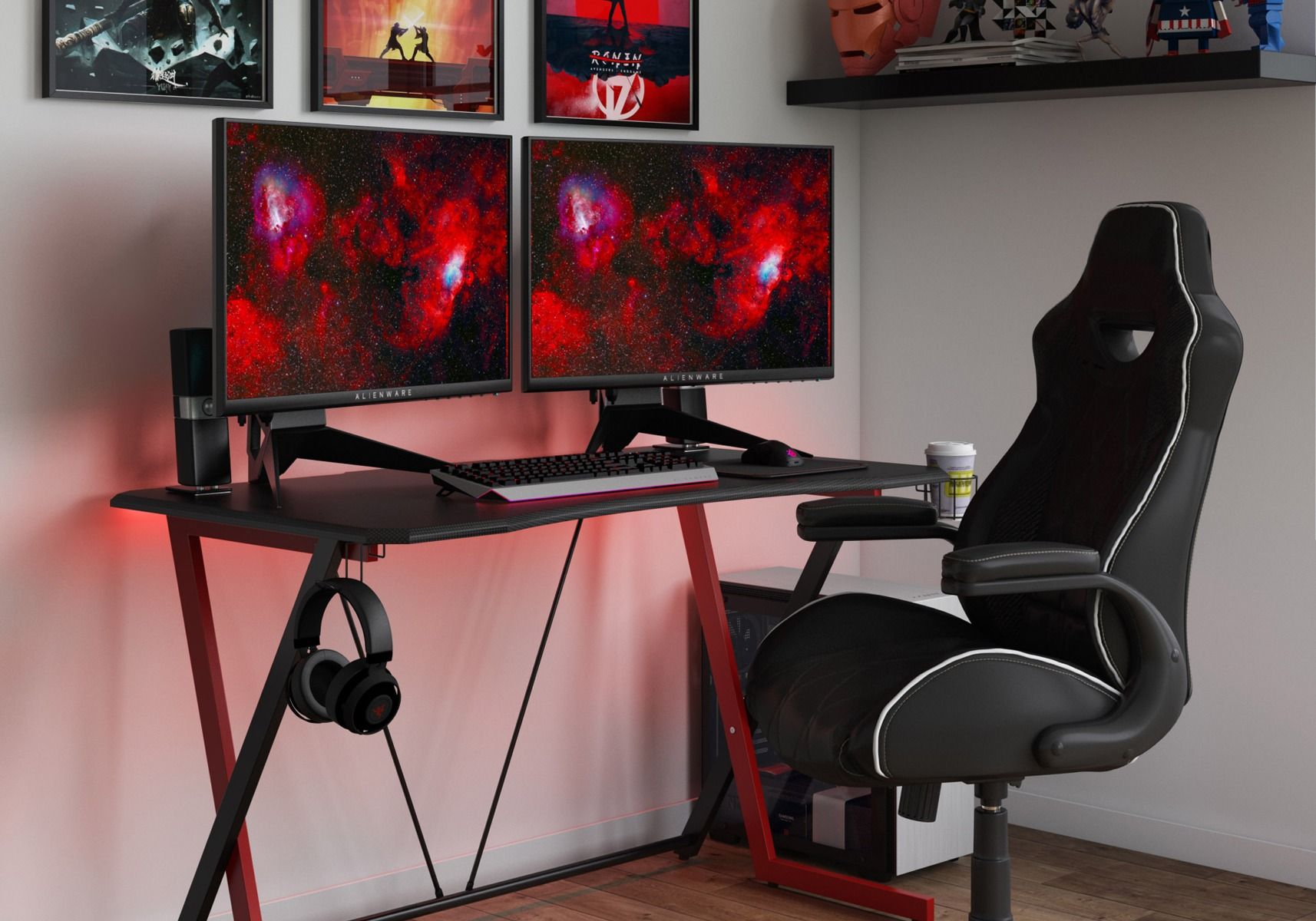 Simple Gaming Desk 110Cm Length for Small Room