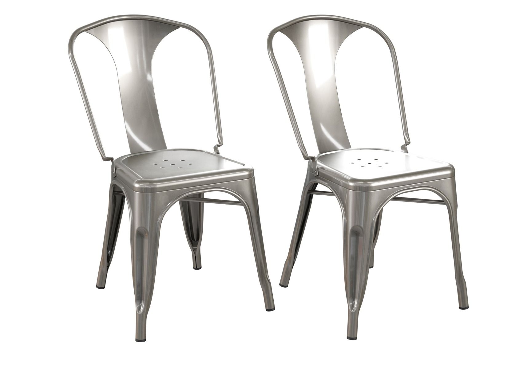 white metal dining room chairs