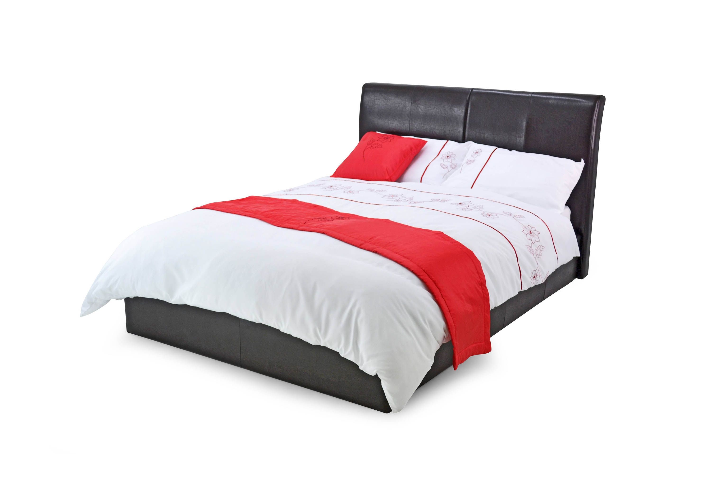 Metal Beds Texas Faux Leather Bed Frame, Red Faux Leather Bed Frame