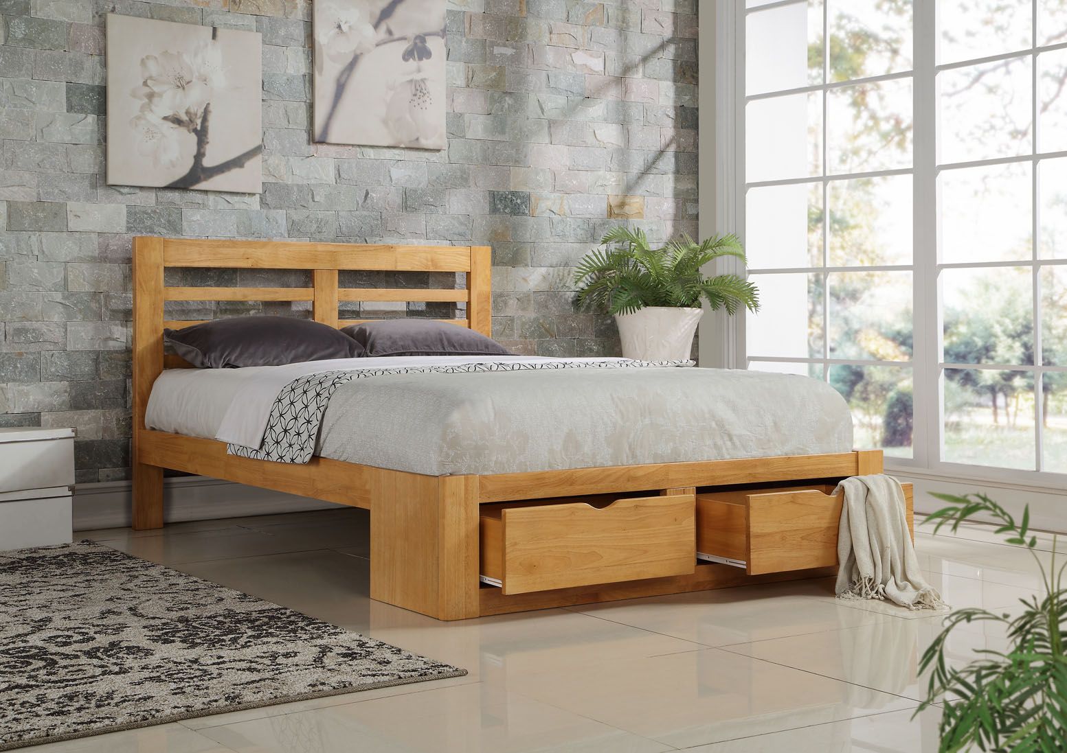 New Bretton Wooden Bed Frame, New King Bed Frame