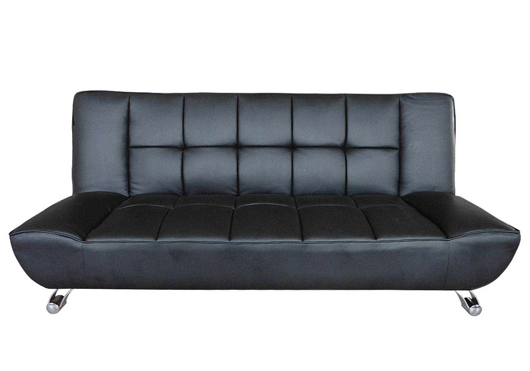 Vogue Black Faux Leather Sofa Bed, Leather Futon Beds