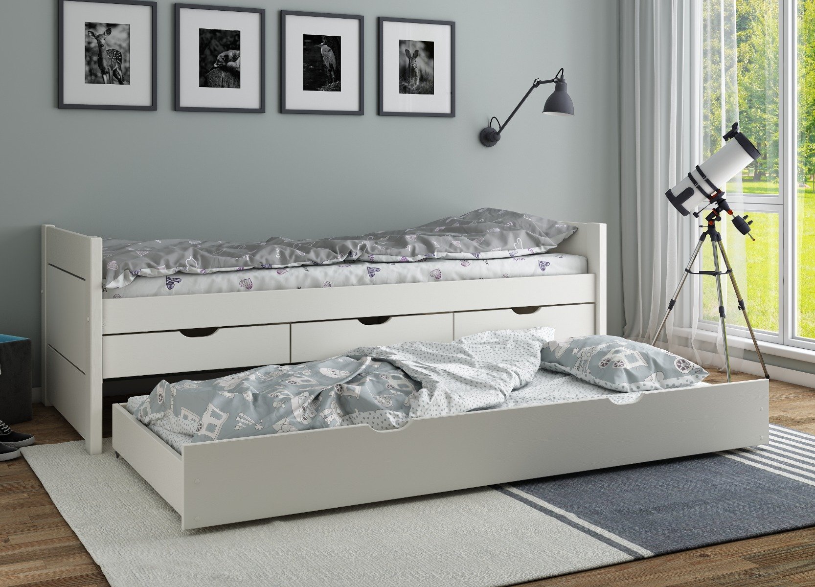 Noomi Solid Wood Tomas Captains Bed (FSC-Certified) White