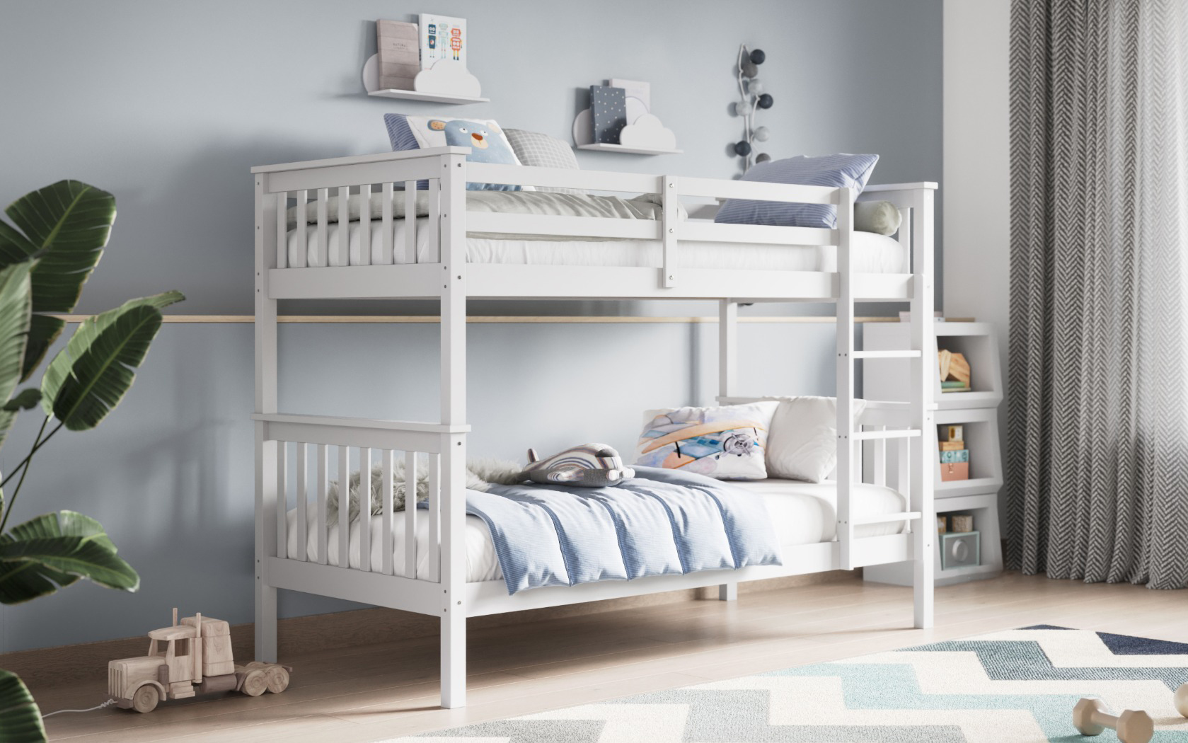 Flair Wooden Zoom Detachable Bunk Bed White
