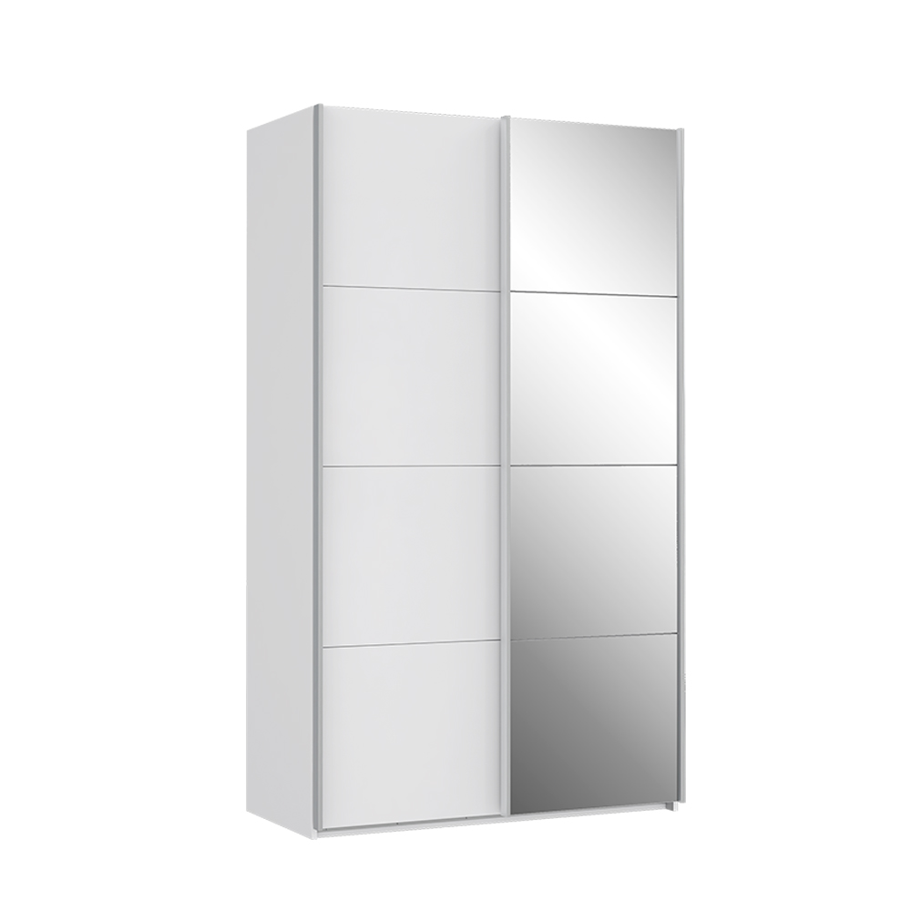 Flair Steph Sliding Wardrobe White with Mirror (120cm)